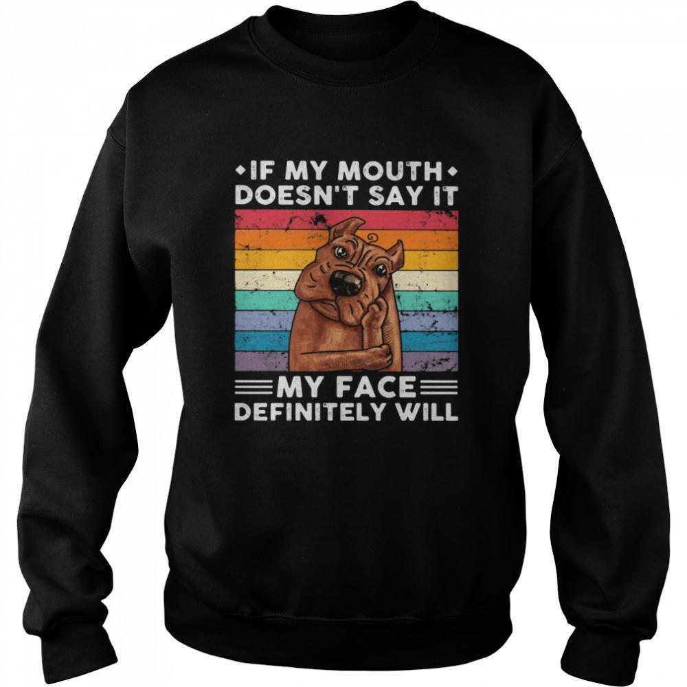 If My Mouth Doesnt Say It My Face Definitely Will Pitt BullSweatshirt